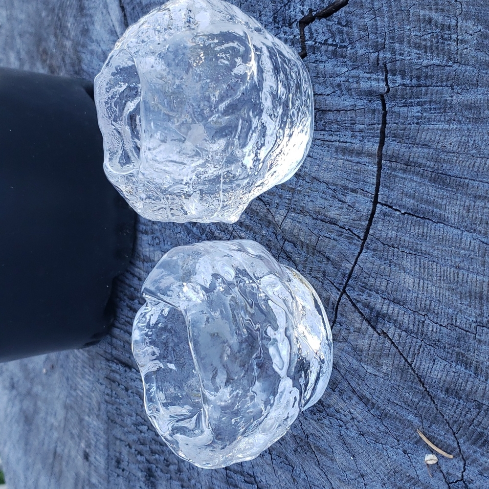 Set of 2  crystal tea candle holders. Like new